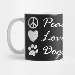 Peace Love Dogs Cute Funny Graphic Hippy Mug
